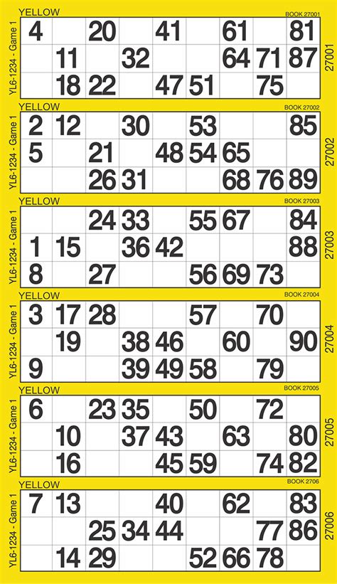 Free bingo ticket .